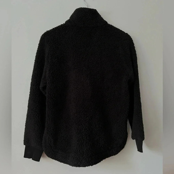 Calvin Klein Sherpa Mock Neck Quarter Zip Black Gold Zipper Size Small - Picture 2 of 5
